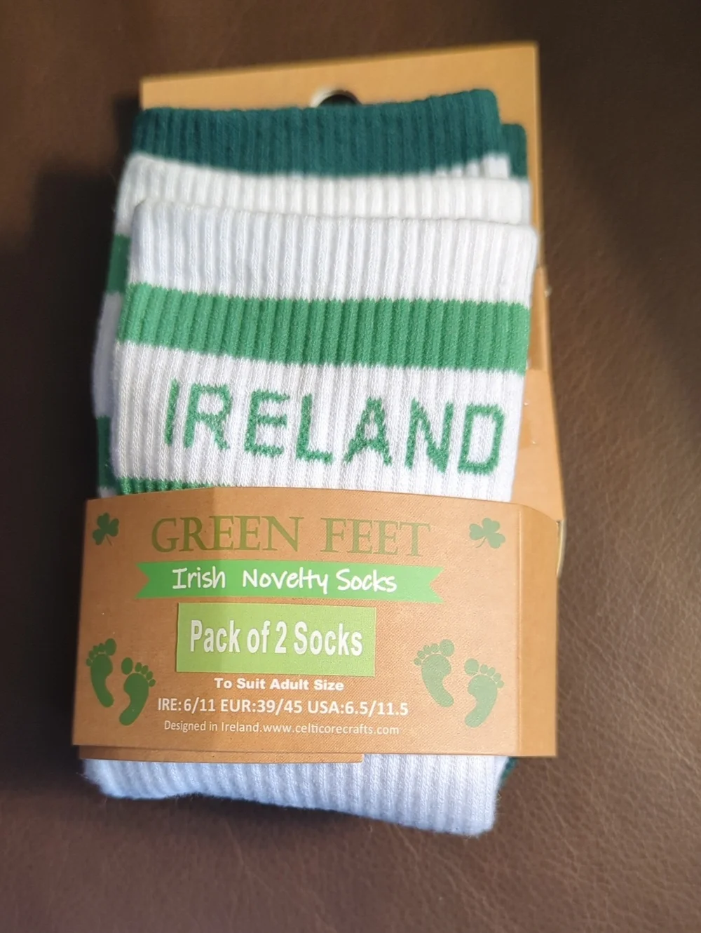 Ireland Crew Socks - Pack of 2 New With Tags